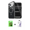 MARSİLYAN™- iPhone 17 Pro Kılıf Kıvılcım Form Prime - Siyah Bilvis 3X AR HD Cam Ekran Koruyucu + Raze Metal Kamera Lens - TU