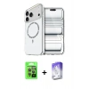 MARSİLYAN™- iPhone 17 Pro Kılıf Kıvılcım Form Prime - Siyah Bilvis 5in1 3D Magic Cam Ekran Koruyucu + Raze Metal Kamera Lens - GI