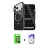 MARSİLYAN™- iPhone 17 Pro Kılıf Kıvılcım Form Prime - Siyah Bilvis 5in1 3D Magic Cam Ekran Koruyucu + Raze Metal Kamera Lens - GI