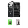 MARSİLYAN™- iPhone 17 Pro Kılıf Kıvılcım Form Prime - Siyah Bilvis Hayalet Cam Ekran Koruyucu + Raze Metal Kamera Lens - GI