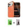 MARSİLYAN™- iPhone 17 Pro Kılıf Kıvılcım Form Prime - Siyah Bilvis Hayalet Cam Ekran Koruyucu + Raze Metal Kamera Lens - TU