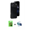 MARSİLYAN™- iPhone 17 Pro Kılıf Kıvılcım Işık Serisi - Siyah 3D Antistatik Cam Ekran Koruyucu + Raze Metal Kamera Lens - TU