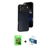MARSİLYAN™- iPhone 17 Pro Kılıf Kıvılcım Işık Serisi - Siyah 3D Antistatik Cam Ekran Koruyucu + Raze Metal Kamera Lens - TU