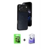 MARSİLYAN™- iPhone 17 Pro Kılıf Kıvılcım Işık Serisi - Siyah Bilvis 5in1 5D Magic Hayalet Cam Ekran Koruyucu + Raze Metal Kamera Lens - GI