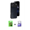 MARSİLYAN™- iPhone 17 Pro Kılıf Kıvılcım Işık Serisi - Siyah Bilvis 5in1 5D Magic Hayalet Cam Ekran Koruyucu + Raze Metal Kamera Lens - TU