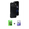 MARSİLYAN™- iPhone 17 Pro Kılıf Kıvılcım Işık Serisi - Siyah Bilvis 5in1 5D Magic Hayalet Cam Ekran Koruyucu + Raze Metal Kamera Lens - GI