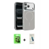 MARSİLYAN™- iPhone 17 Pro Kılıf Kıvılcım Klasik - Şeffaf Pasifik Cam Ekran Koruyucu + Raze Metal Kamera Lens - GI