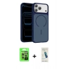 MARSİLYAN™- iPhone 17 Pro Kılıf Kıvılcım Klasik - Şeffaf Pasifik Cam Ekran Koruyucu + Raze Metal Kamera Lens - GI