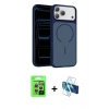 MARSİLYAN™- iPhone 17 Pro Kılıf Kıvılcım Klasik - Siyah 3D Antistatik Cam Ekran Koruyucu + Raze Metal Kamera Lens - GS