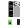 MARSİLYAN™- iPhone 17 Pro Kılıf Kıvılcım Klasik - Siyah 3D Antistatik Hayalet Cam Ekran Koruyucu + Raze Metal Kamera Lens - TU