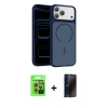 MARSİLYAN™- iPhone 17 Pro Kılıf Kıvılcım Klasik - Siyah 3D Antistatik Hayalet Cam Ekran Koruyucu + Raze Metal Kamera Lens - TU
