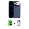 MARSİLYAN™- iPhone 17 Pro Kılıf Kıvılcım Klasik - Siyah Bilvis 5in1 3D Magic Cam Ekran Koruyucu + Raze Metal Kamera Lens - GS