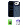 MARSİLYAN™- iPhone 17 Pro Kılıf Kıvılcım Klasik - Siyah Bilvis 5in1 3D Magic Cam Ekran Koruyucu + Raze Metal Kamera Lens - TU