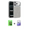 MARSİLYAN™- iPhone 17 Pro Kılıf Kıvılcım Klasik - Siyah Bilvis 5in1 5D Magic Hayalet Cam Ekran Koruyucu + Raze Metal Kamera Lens - GS
