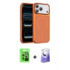 MARSİLYAN™- iPhone 17 Pro Kılıf Kıvılcım Klasik - Siyah Bilvis 5in1 5D Magic Hayalet Cam Ekran Koruyucu + Raze Metal Kamera Lens - GI