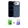 MARSİLYAN™- iPhone 17 Pro Kılıf Kıvılcım Klasik - Siyah Bilvis 5in1 5D Magic Hayalet Cam Ekran Koruyucu + Raze Metal Kamera Lens - GS