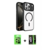 MARSİLYAN™- iPhone 17 Pro Kılıf Kıvılcım Prime - Şeffaf 360 Full Body Arka Koruyucu + Raze Metal Kamera Lens - GS