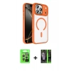MARSİLYAN™- iPhone 17 Pro Kılıf Kıvılcım Prime - Şeffaf 360 Full Body Arka Koruyucu + Raze Metal Kamera Lens - GS