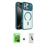 MARSİLYAN™- iPhone 17 Pro Kılıf Kıvılcım Prime - Şeffaf Pasifik Cam Ekran Koruyucu + Raze Metal Kamera Lens - TU