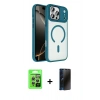 MARSİLYAN™- iPhone 17 Pro Kılıf Kıvılcım Prime - Siyah 3D Antistatik Hayalet Cam Ekran Koruyucu + Raze Metal Kamera Lens - GS