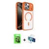 MARSİLYAN™- iPhone 17 Pro Kılıf Kıvılcım Prime - Siyah 3D Antistatik Seramik Nano Ekran Koruyucu + Raze Metal Kamera Lens - GI