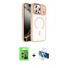 MARSİLYAN™- iPhone 17 Pro Kılıf Kıvılcım Prime - Siyah 3D Antistatik Seramik Nano Ekran Koruyucu + Raze Metal Kamera Lens - GS