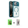 MARSİLYAN™- iPhone 17 Pro Kılıf Kıvılcım Prime - Siyah Bilvis 3D Cam Ekran Koruyucu + Raze Metal Kamera Lens - TU