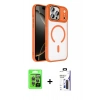 MARSİLYAN™- iPhone 17 Pro Kılıf Kıvılcım Prime - Siyah Bilvis 3X AR Hayalet Cam Ekran Koruyucu + Raze Metal Kamera Lens - GI