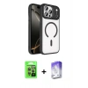 MARSİLYAN™- iPhone 17 Pro Kılıf Kıvılcım Prime - Siyah Bilvis 5in1 3D Magic Cam Ekran Koruyucu + Raze Metal Kamera Lens - GI