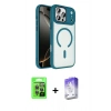MARSİLYAN™- iPhone 17 Pro Kılıf Kıvılcım Prime - Siyah Bilvis 5in1 3D Magic Cam Ekran Koruyucu + Raze Metal Kamera Lens - GI