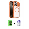 MARSİLYAN™- iPhone 17 Pro Kılıf Kıvılcım Prime - Siyah Bilvis 5in1 3D Magic Cam Ekran Koruyucu + Raze Metal Kamera Lens - GI