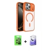 MARSİLYAN™- iPhone 17 Pro Kılıf Kıvılcım Prime - Siyah Bilvis 5in1 5D Magic Hayalet Cam Ekran Koruyucu + Raze Metal Kamera Lens - GS