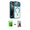 MARSİLYAN™- iPhone 17 Pro Kılıf Kıvılcım Prime - Siyah Bilvis Hayalet Cam Ekran Koruyucu + Raze Metal Kamera Lens - TU