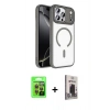MARSİLYAN™- iPhone 17 Pro Kılıf Kıvılcım Prime - Siyah Bilvis Hayalet Cam Ekran Koruyucu + Raze Metal Kamera Lens - TU