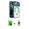MARSİLYAN™- iPhone 17 Pro Kılıf Kıvılcım Prime - Siyah Joko Magic 5D Hayalet Cam + Turuncu Raze Metal Kamera Lens