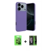 MARSİLYAN™- iPhone 17 Pro Kılıf Kozmos Yansıma Özel Seri - Siyah 360 Mat Full Body Arka Koruyucu + Gri Raze Metal Kamera Lens
