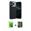 MARSİLYAN™- iPhone 17 Pro Kılıf Kozmos Yansıma Özel Seri - Siyah 360 Mat Full Body Arka Koruyucu + Raze Metal Kamera Lens - TU