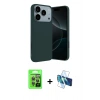 MARSİLYAN™- iPhone 17 Pro Kılıf Kozmos Yansıma Özel Seri - Siyah 3D Antistatik Cam Ekran Koruyucu + Raze Metal Kamera Lens - GI