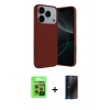 MARSİLYAN™- iPhone 17 Pro Kılıf Kozmos Yansıma Özel Seri - Siyah 3D Antistatik Hayalet Cam Ekran Koruyucu + Raze Metal Kamera Lens - TU