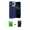 MARSİLYAN™- iPhone 17 Pro Kılıf Kozmos Yansıma Özel Seri - Siyah 3D Antistatik Hayalet Cam Ekran Koruyucu + Raze Metal Kamera Lens - GI