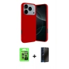 MARSİLYAN™- iPhone 17 Pro Kılıf Kozmos Yansıma Özel Seri - Siyah 3D Antistatik Hayalet Cam Ekran Koruyucu + Raze Metal Kamera Lens - GI