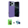 MARSİLYAN™- iPhone 17 Pro Kılıf Kozmos Yansıma Özel Seri - Siyah 3D Antistatik Seramik Nano Ekran Koruyucu + Turuncu Raze Metal Kamera Lens