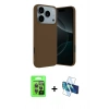 MARSİLYAN™- iPhone 17 Pro Kılıf Kozmos Yansıma Özel Seri - Siyah 3D Antistatik Seramik Nano Ekran Koruyucu + Gri Raze Metal Kamera Lens
