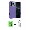 MARSİLYAN™- iPhone 17 Pro Kılıf Kozmos Yansıma Özel Seri - Siyah Bilvis 3X AR Hayalet Cam Ekran Koruyucu + Raze Metal Kamera Lens - GS