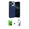MARSİLYAN™- iPhone 17 Pro Kılıf Kozmos Yansıma Özel Seri - Siyah Bilvis 3X AR Hayalet Cam Ekran Koruyucu + Raze Metal Kamera Lens - TU