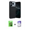 MARSİLYAN™- iPhone 17 Pro Kılıf Kozmos Yansıma Özel Seri - Siyah Bilvis 5in1 3D Magic Cam Ekran Koruyucu + Raze Metal Kamera Lens - GI