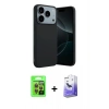 MARSİLYAN™- iPhone 17 Pro Kılıf Kozmos Yansıma Özel Seri - Siyah Bilvis 5in1 5D Magic Hayalet Cam Ekran Koruyucu + Raze Metal Kamera Lens - TU
