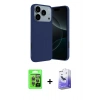 MARSİLYAN™- iPhone 17 Pro Kılıf Kozmos Yansıma Özel Seri - Siyah Bilvis 5in1 5D Magic Hayalet Cam Ekran Koruyucu + Gri Raze Metal Kamera Lens