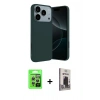 MARSİLYAN™- iPhone 17 Pro Kılıf Kozmos Yansıma Özel Seri - Siyah Bilvis Hayalet Cam Ekran Koruyucu + Raze Metal Kamera Lens - GS