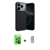 MARSİLYAN™- iPhone 17 Pro Kılıf Kozmos Yansıma Özel Seri - Siyah Joko Magic 5D Cam + Raze Metal Kamera Lens - GS